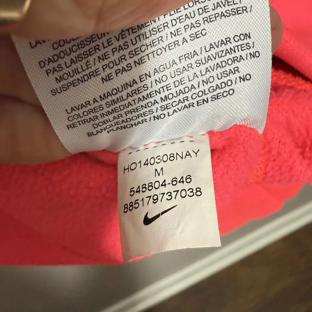 Nike Therma Fit Hot Pink Hoodie Thumbholes Womens Sz M Activewear Medium